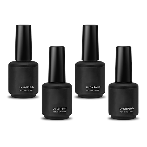 Gellackset: Baslack, Topplack, Långvarig & Matt Finish (4 st, 15 ml)