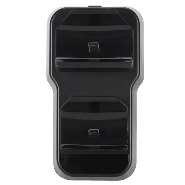 Laderstasjon for PS5-kontroller med rask lading, AC-adapter, dobbel ladestasjon med LED-indikator