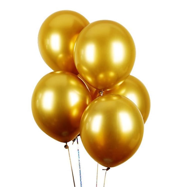 200 st 12 tum Guld Krom Metalliska Festballonger - Perfekt för Födelsedag, Bröllop, Baby Shower Dekoration och Båge