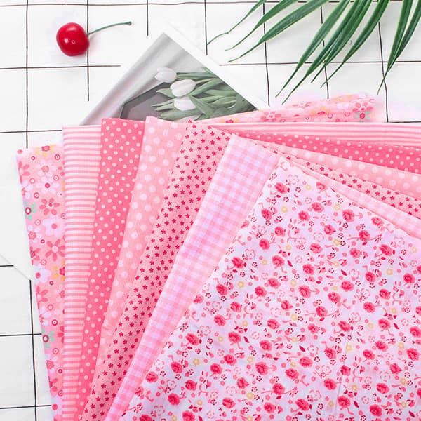 Bomullstyg DIY Blandade Kvadrater Paket (Rosa)