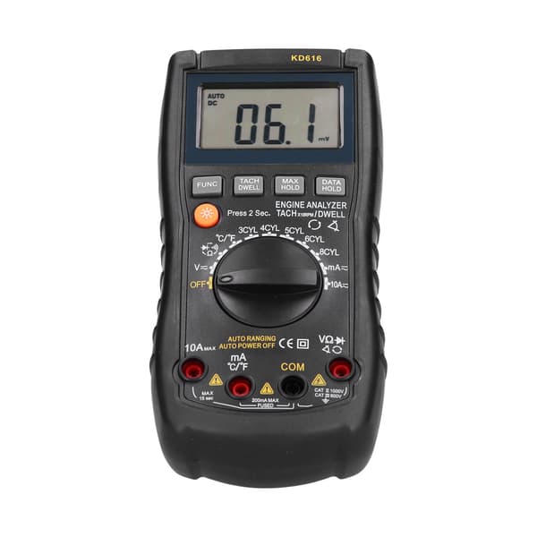 Multifunktionelt Digitalt Multimeter Smart Baggrundslys LCD Autoranging Temperaturføler VoltmeterKD616