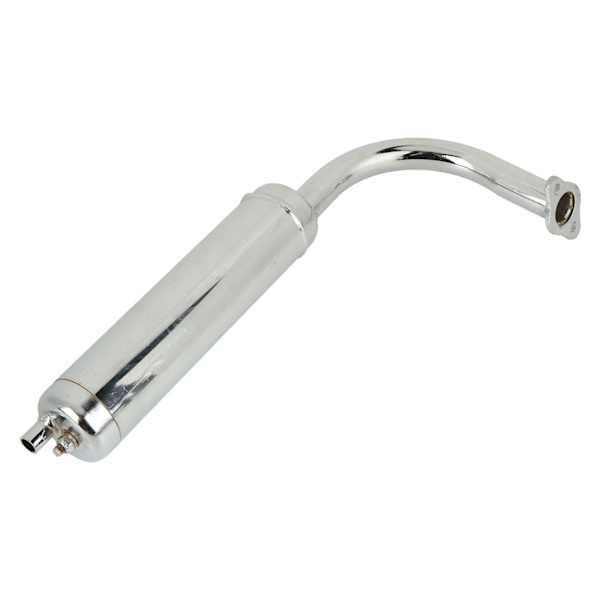 Motorcykelavgasrör 40MM 49 till 80CC - Anodiserad yta - Passar för elcykelmotorcykel (26in 28in) - Silver
