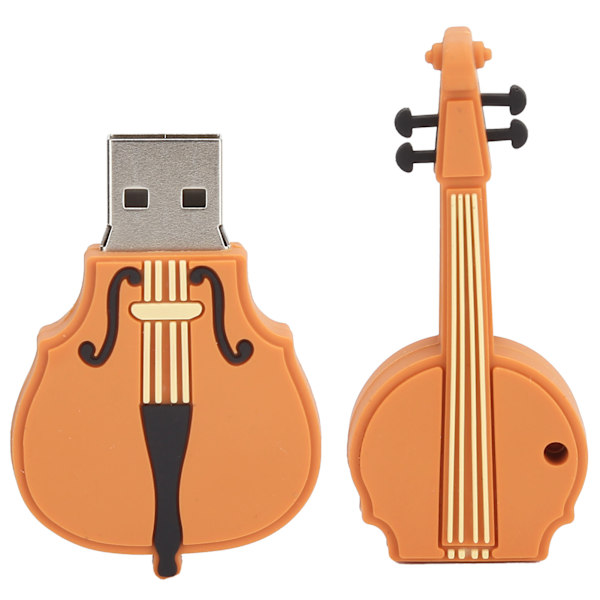 Violinformet USB-minnepenn Søt Hjemmekontor USB Flash Drive for Musikkdata Lagring 64GB