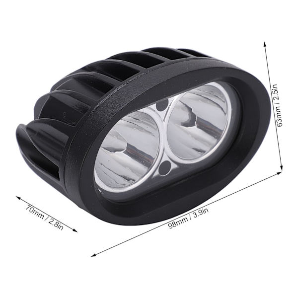 20W LED Dobbelt Hoved Ekstralygte Spotlight til Bil Lastbil ATV Båd Motorcykel - Sort