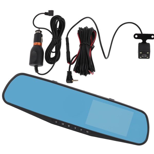 Dual Lens 1080P Speil Dash Cam med parkeringsmonitor og loop-opptak