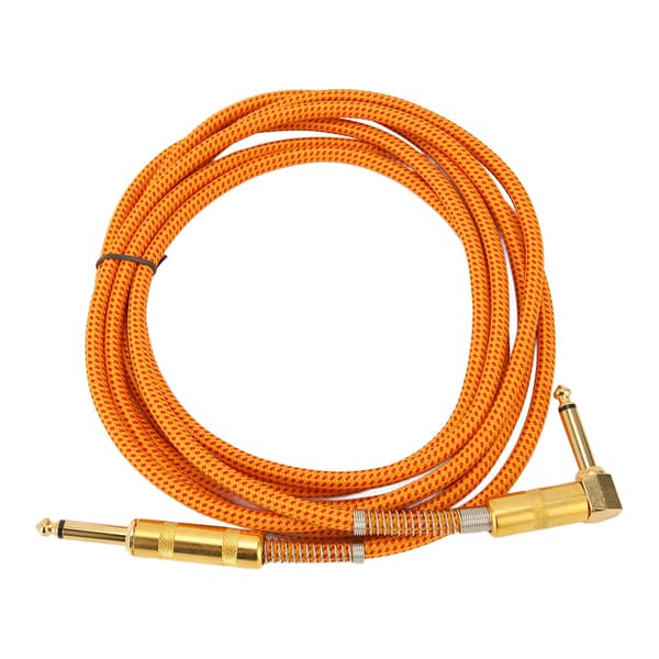 1/4 Tums Instrumentkabel Rakt 6,35 mm Hanut Stereo Ljud Gitarrkabel Bas AMP Sladd för Elektrisk Gitarr Basgitarr 3 m