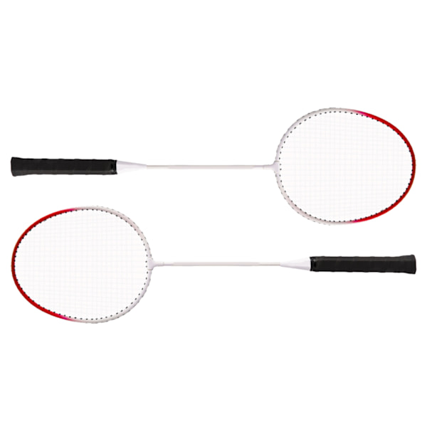 2 stk. Badmintonracket i lett aluminiumslegering, sportsutstyr for trening og konkurranse, rød