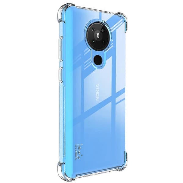 (Ny) IMAK Full Coverage Støtsikkert TPU Beskyttelsesdeksel til Nokia 5.3 Transparent