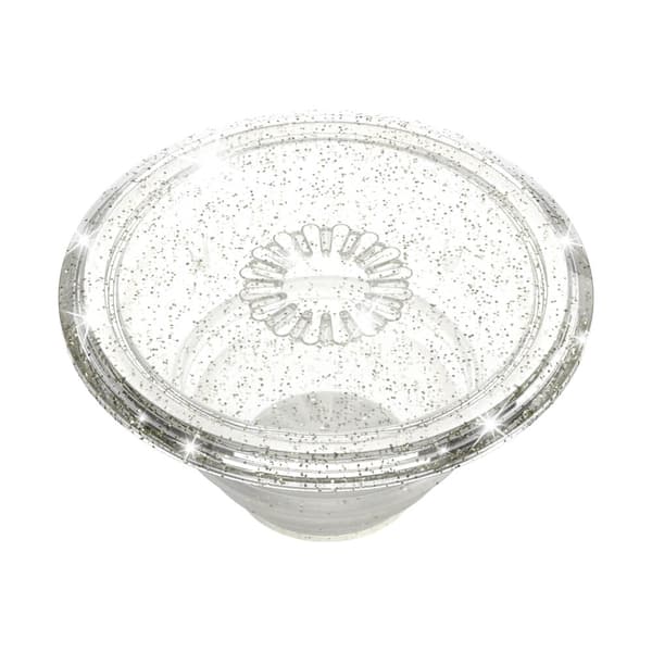 PopSockets Avtakbart grep med stativfunksjon Klart Glitter Sølv Silver, Translucent 20