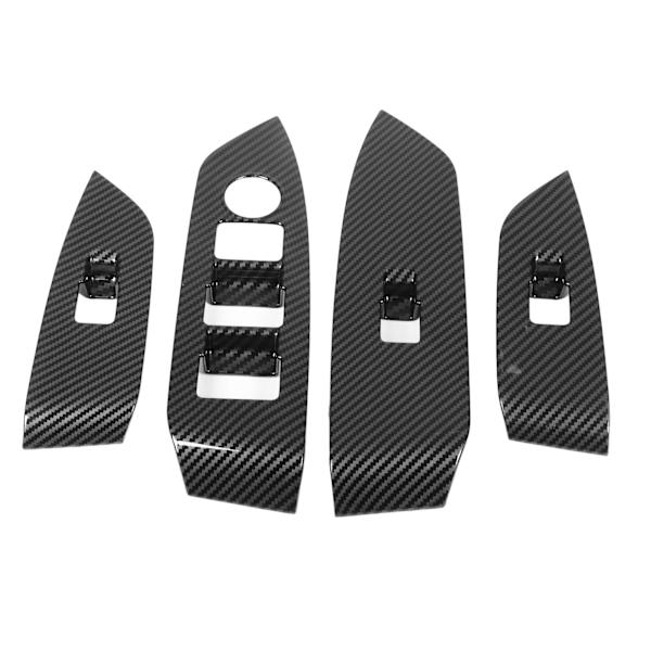 Kolfiberstil Dörrfönster Kontrollpanel Cover Sticker Set för Mazda CX-5 2017-2023 RHD (4 st)