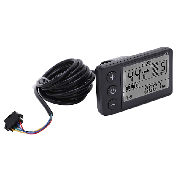 Kontrollpanel for elektrisk sparkesykkel med LCD-skjerm - S866, 24V/36V/48V, SM-kontakt