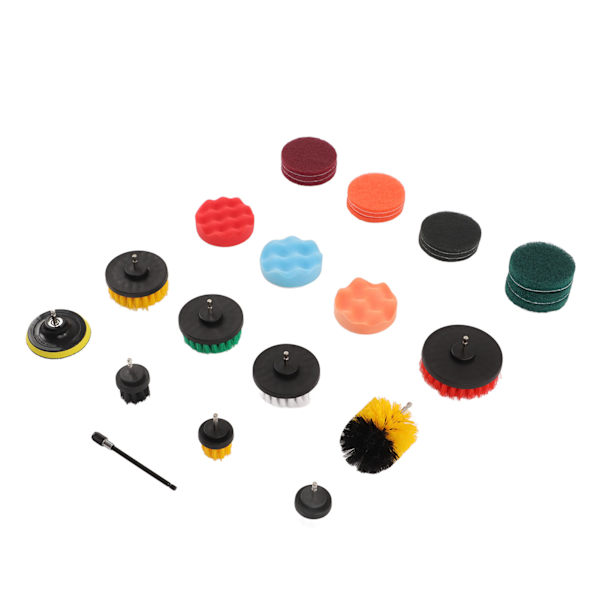 Multifunktionelt rengøringsværktøjssæt - 25 dele borebørste Power Scrub Pads Svampesæt til tæpper, fliser, bil, lastbil, hjem og køkken