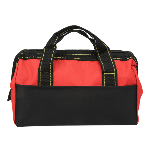 Vattentät 13-tums förvaringsväska för Oxford-tygverktyg: Multifunktionell handväska med bred mun för hemverktygsbutik (röd)