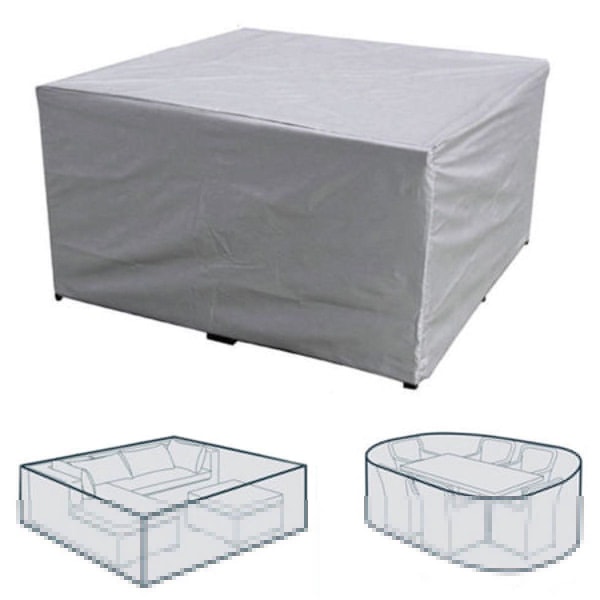 Rektangulært hagemøbeltrekk, vanntett polyester, støvtett, anti-UV, for hagestol eller bord (størrelse: 240*240*85 cm)