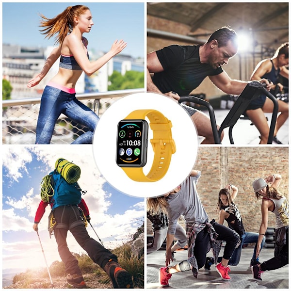 Smartwatch Ersättningsarmband Smartwatch Mjukt Silikonarmband för FIT2 Gul