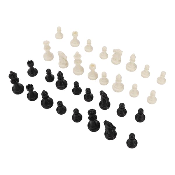 Only Chess Pieces PS Plastic Replacement Mini Chess Figures 49mm Height King for Party Relaxation (Black White)