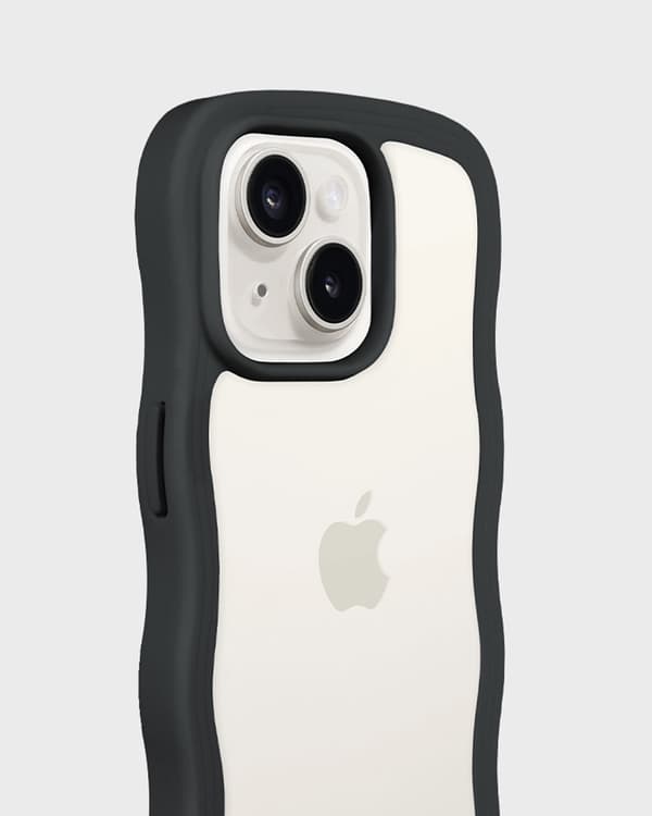 holdit iPhone 15 / 14 / 13 Cover Wavy Sort/Transparent 54