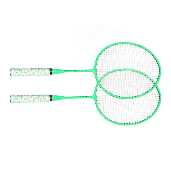 Badmintonketsjer med 2 bolde - Hånd-øje-koordinationsøvelse - Legetøj til børn og voksne - Fluorescerende grøn