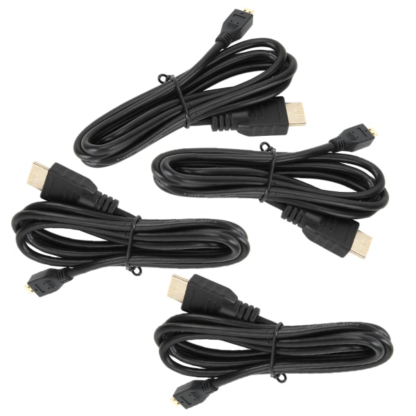 4 st Micro HDMI till HDMI-kabel 1,5 meter HD-videokabel passar till Raspberry Pi 4B