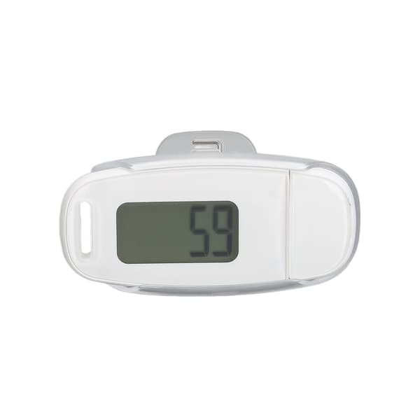 Rechargeable Pedometer with Large LCD Screen - Lightweight Step Counter for Women, Men, and Children (White)