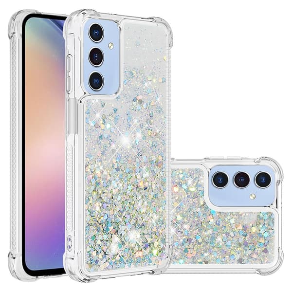 Samsung A17 Kvicksand Glitter Cover - Sølv Silver silver