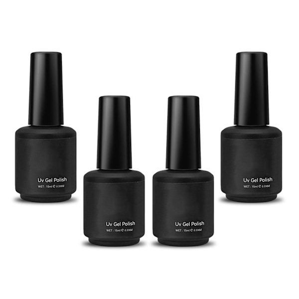 Gellackset: Baslack, Topplack, Långvarig & Matt Finish (4 st, 15 ml)