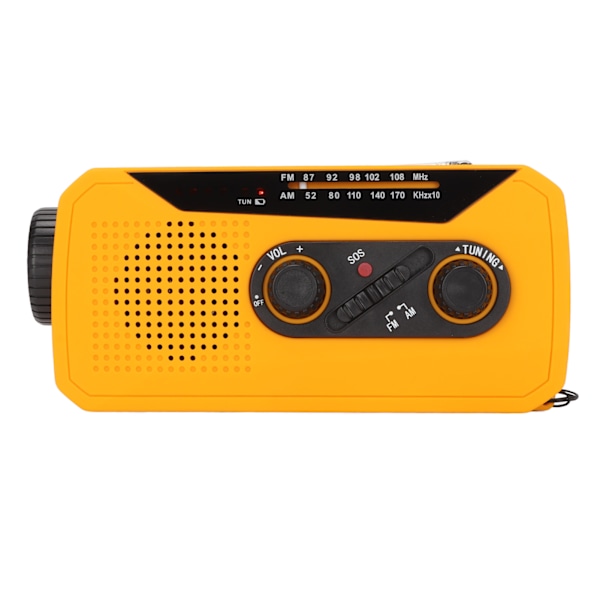 Nödradio AM FM NOAA Solar Handvev USB-laddning 2000mAh Powerbank Väderradio med LED-lampa Ficklampa Europeisk Modell