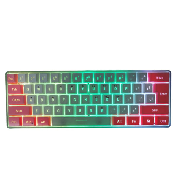 Kontrastfärg RGB-speltangentbord - 61 tangenter, Mekanisk tråd, Vitrosa