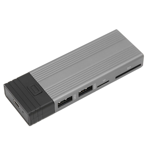 Nvme SSD Kabinet 4 i 1 USB3.0 M.2 NVME NGFF Maksimalt 10Gbps Auto Sleep NGFF SSD Kabinet til Telefon Tablet Desktop Grå