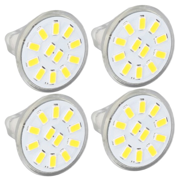 4 stk./sæt MR11 LED-spotpære med dobbelt nålebase 360° varmeafledning 3W 12 LED-pærer Varm hvid