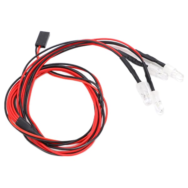 RC Lights 5mm Bright LED RC Headlights with Accessories Light Switch for Remote Control Car Upgrade 2 White Lights, 2 Red Lights
