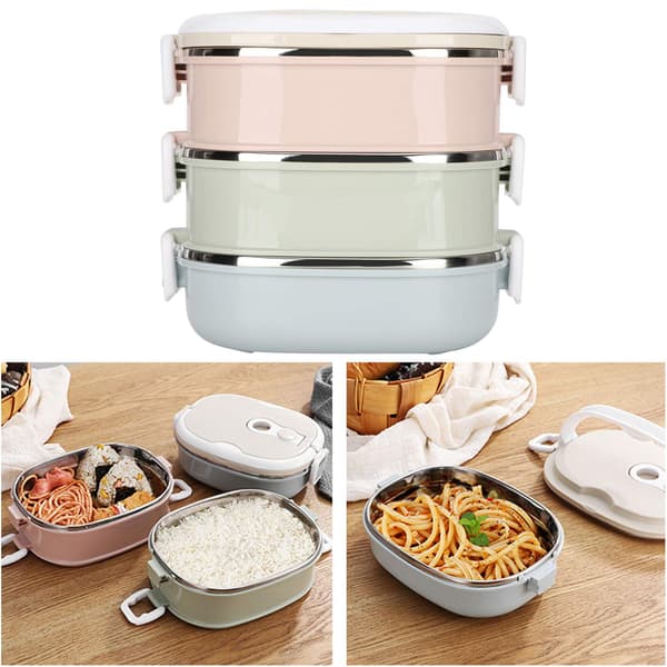 Isolert Bento Matboks i Rustfritt Stål, 3 Lag, 2700ml[SZ] Three-layer