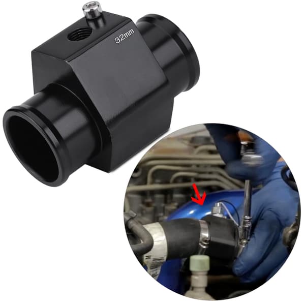 Bil Vandtemperatur Temperatur Samlingsrør Slange Sensor Måler Adapter 32mm