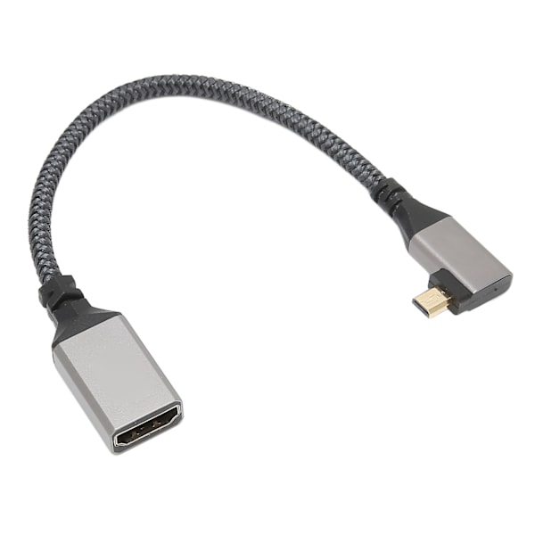 HD Multimedia Interface Kabel 4K 60Hz Han til Hun Mikro til HD Multimedia Interface Kabel til PC Kamera Projektor Venstre 0,2 Meter / 7,87in