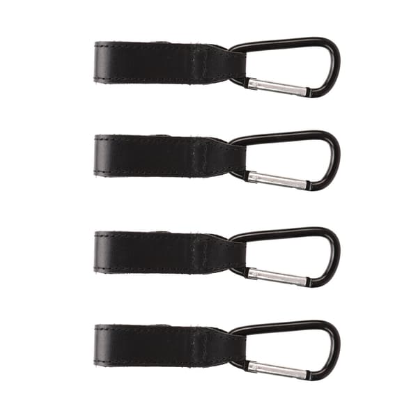 4pcs Black Stroller Hooks with Hook and Loop Outdoor Hanging Buckle for Hanging Bags