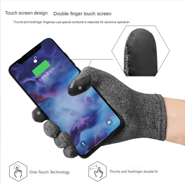 [SZ]Vinterhandsker med elastisk manchet Gigt Handsker til håndled og tommelfinger trykaflastning Touchscreen Handsker,M