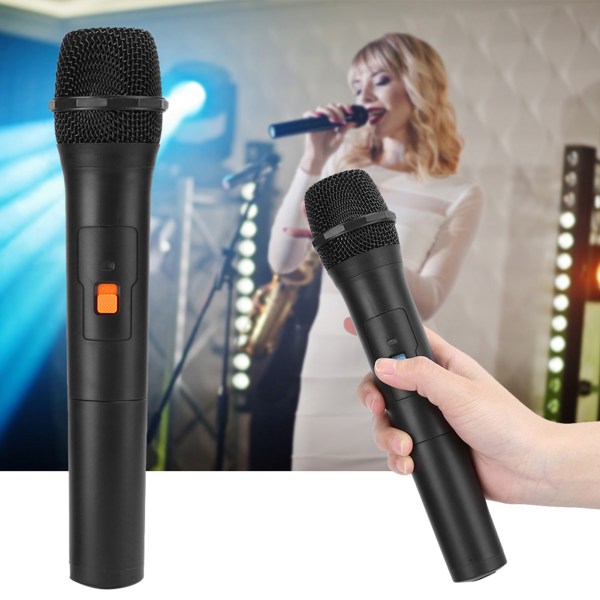 V16U Universal trådløs mikrofon 2 i 1 VHF Universal USB-modtage håndholdt mikrofon BlackOne til to