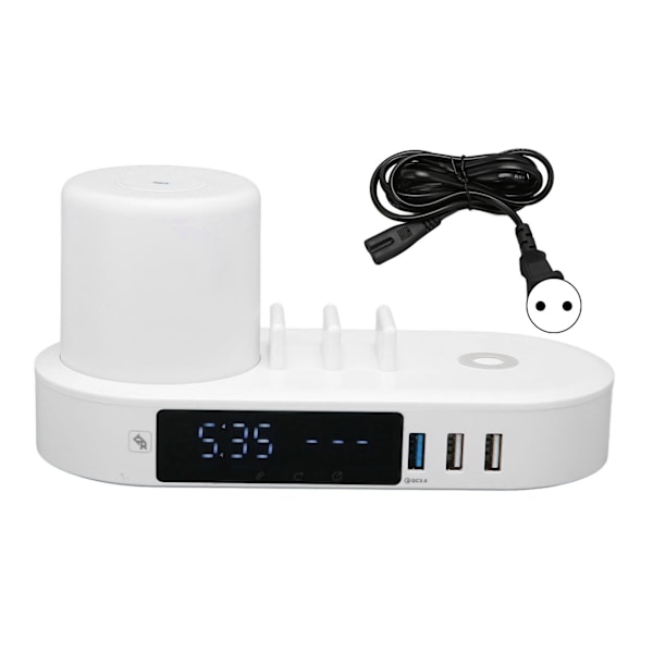 Langaton Latauskello Monitoiminen Kosketusohjaus Värikäs Yövalo 6USB-Liitäntää Nopea Latausasema 100V‑240V EU-Pistoke