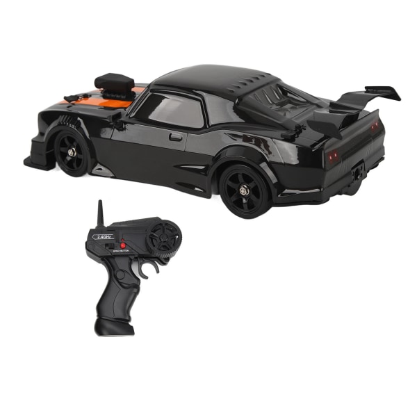 Højhastigheds 1:16 Skala 4WD RC Driftbil med LED-lys - Sort