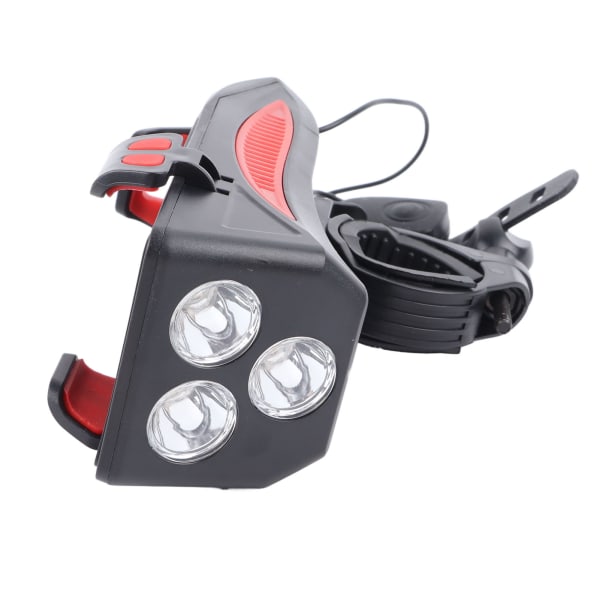 Multifunksjonelt sykkeltelefonstativ med frontlykt og høyttaler - ideell for nattkjøring på vei og fjell (rød)