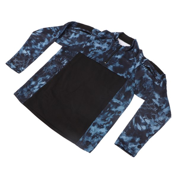 Camouflage Turtle Neck Sports Shirt til Mænd - Sort