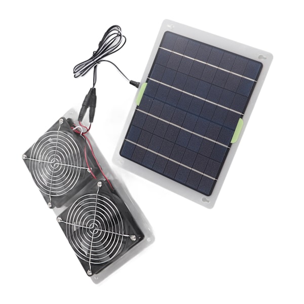 Bärbar soldriven fläkt - energieffektiv miniventilator för hundhus, växthus och husbil