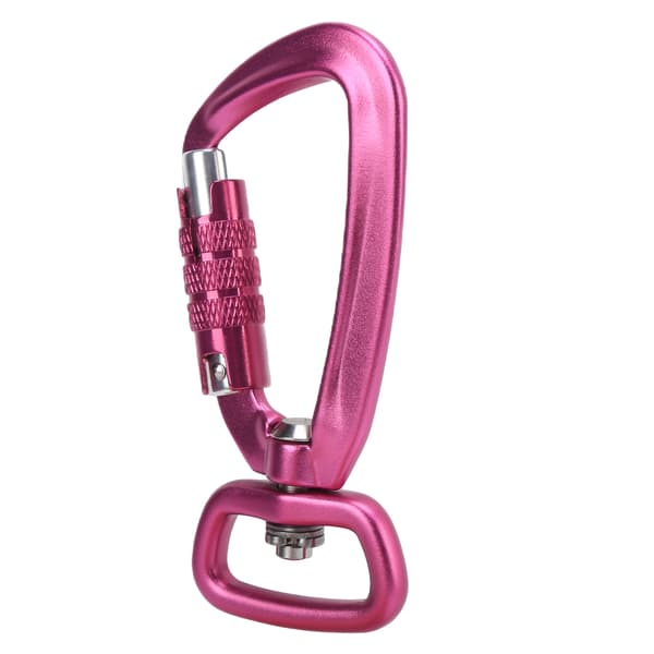 Carabiner Clip Auto Locking Square Bottom 360 Rotation Hook Accessory for Dog Leashes Hammocks Backpacks Pink