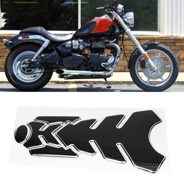 Motorsykkel Fuel Tank Sticker Pad Protector for Yamaha - BlackSilver