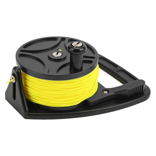 Diving Reel Spool Finger Reel Anchor Rope Spool Multifunctional with Yellow Thread for Cave Exile Diving Black