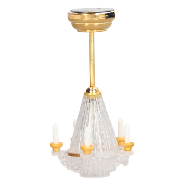 Livlig Miniature Lysekrone med 5 LED Lys til Dukkehuse