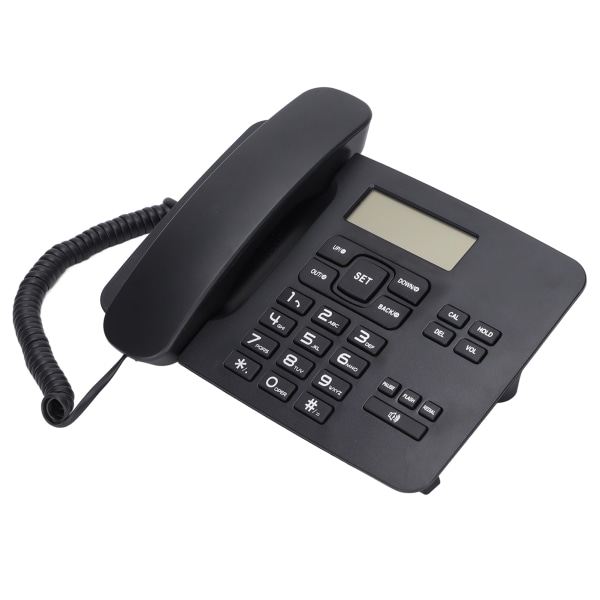 Telefon med sladd Nummerpresentation Semi handsfree Justerbar volym Fast telefon med LCD-skärm för kontor Hem HotelBlack