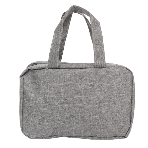 Rejsetoilettaske - Vandtæt makeuptaske med håndtag, foldbar og rummelig, grå