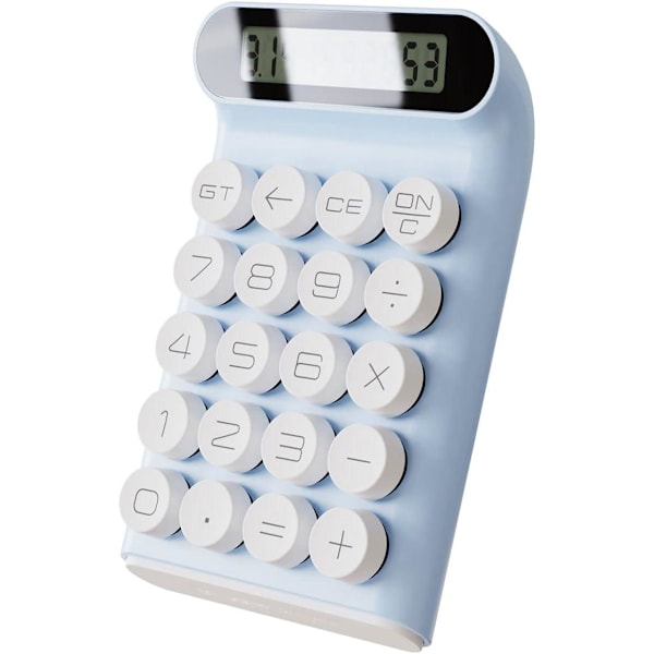 Locock Calculator Portable 20 Keys Multifunctional 10 Digital LCD Calculator for Student Office Mec Blue