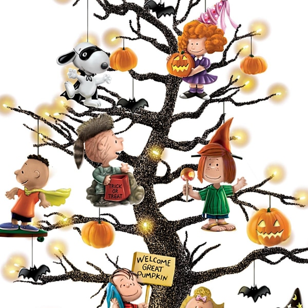 Bradford Exchange Peanuts Detta är ett fantastiskt pumpa-träd för din Halloween-skrivbord